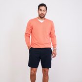 ULTRAMARINE Trui Heren met V Hals - Sweater Heren met Lange Mouwen - Truien Heren Volwassenen -  Sweatshirt Heren - Longsleeve Heren - Trui Mannen - Pullover - Zalm Roze - XL