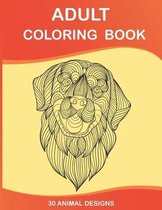 Adult Coloring Book: 30 animal designs
