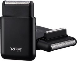 Luxe Electrisch Scheerapparaat – Compacte Baardtrimmer – Gezichtsverzorging Mannen – Droog en Nat – Zwart