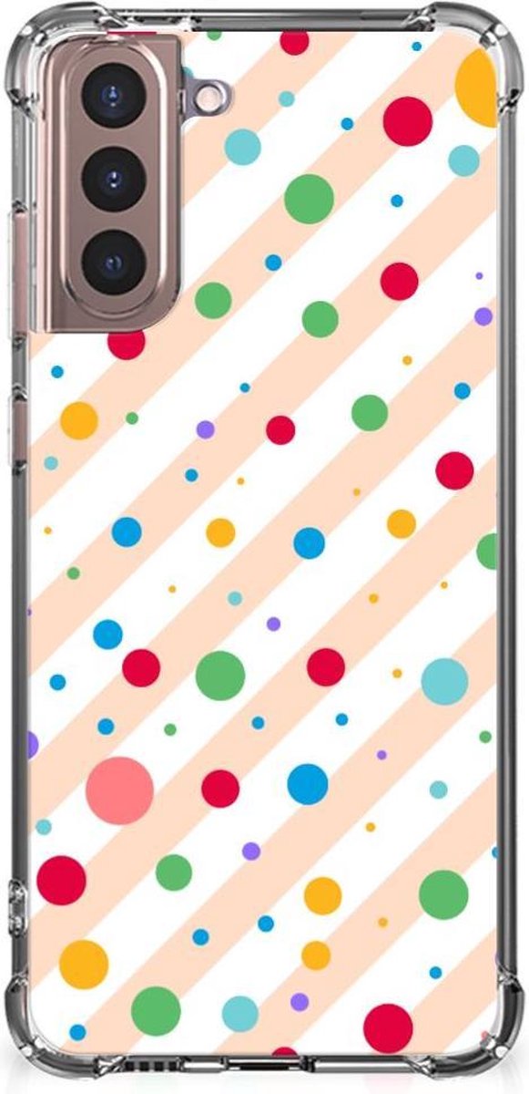 Samsung Galaxy S21 Plus Doorzichtige Silicone Hoesje Dots