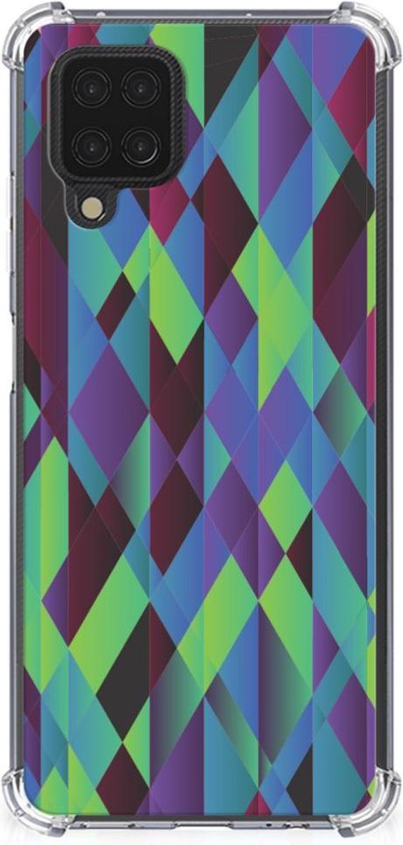 Samsung Galaxy A12 Shockproof Case Abstract Green Blue