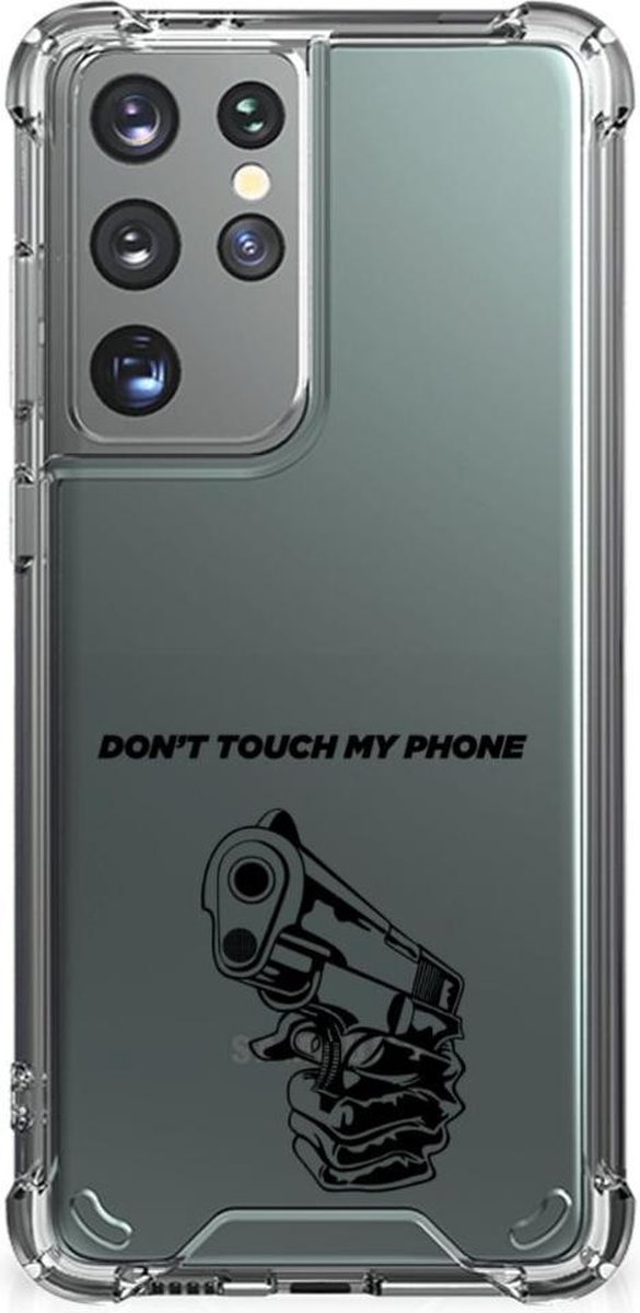 Samsung Galaxy S21 Ultra Anti Shock Case Gun Don't Touch My Phone