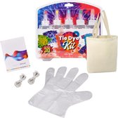 Complete Tie Dye Kit Ontwerpstudio - incl. 5 Kleuren Verf Set  + Totebag om op te testen