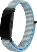 Nylon Smartwatch bandje - Geschikt voor  Fitbit Inspire / Inspire HR / Inspire 2 nylon bandje - lichtblauw mix - Strap-it Horlogeband / Polsband / Armband