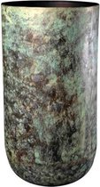 Emar metalen vaas koper groen 70cm hoog | Hoge vaas metaal mysterieus oosters mint | grote bloempot plantenbak vazen