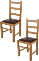 Tommychairs Rustica - Eetkamerstoelen - Set van 2 - Eikenhout - Kunstleer