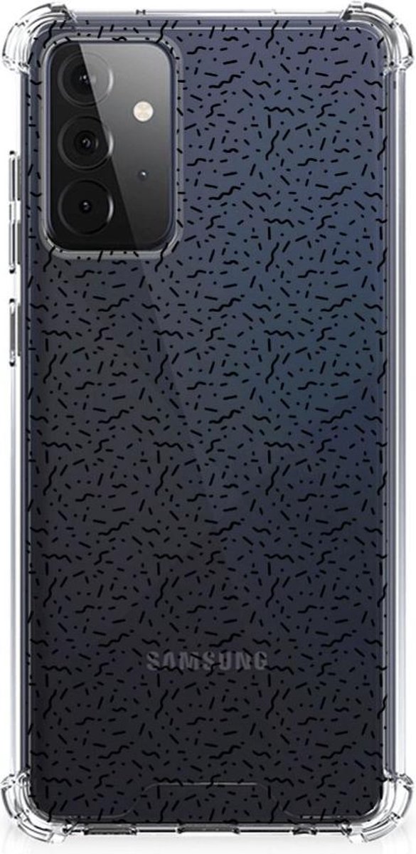Samsung Galaxy A72 4G/5G Doorzichtige Silicone Hoesje Stripes Dots