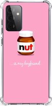 Silicone Hoesje Geschikt voor Geschikt voor Samsung Galaxy A72 4G/5G Telefoonhoesje met doorzichtige rand Nut Boyfriend