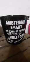 Emmer - Tekst - 5 liter - Ambtenaar Emmer - Kado - Gift - Zwart