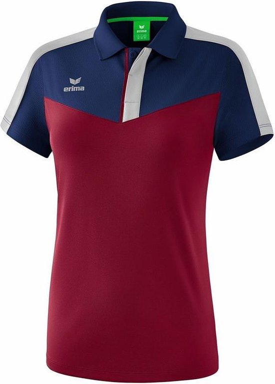 Erima Squad Polo Dames New Navy-Bordeaux Grijs Maat 36