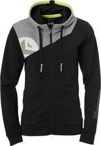Kempa Core 2.0 Hood Jacket Dames Zwart-Donker Grijs Melange Maat XL