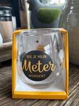 Wijn - water glas / Wil je mijn Meter worden? /  wijnglas / waterglas / leuke tekst / Peettante / Peter / verjaardag / cadeau