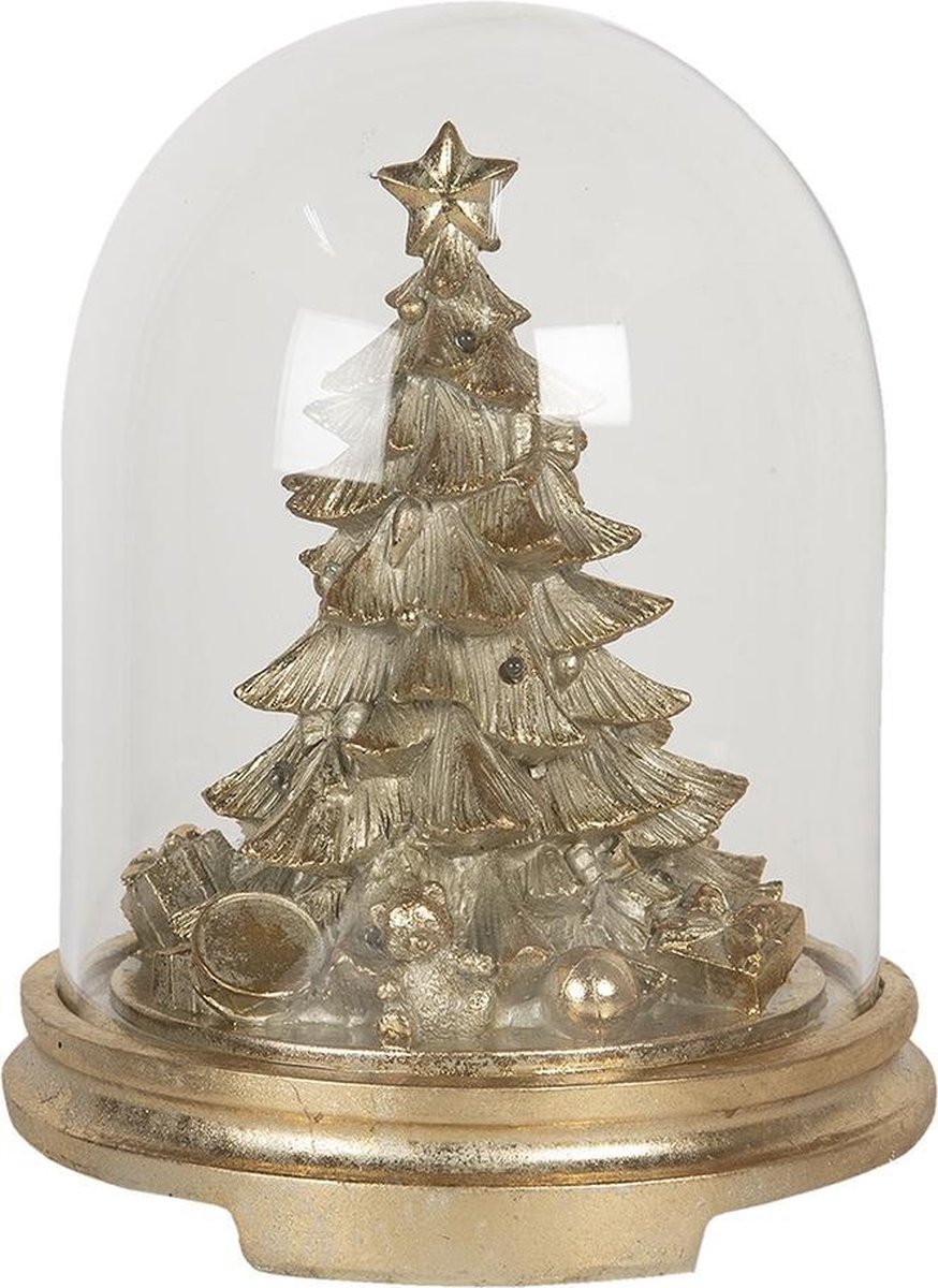 Kerststolp Ø 25*32 cm LED Transparant Kunststof, Glas Rond Glazen Stolp Stolp met Decoratie