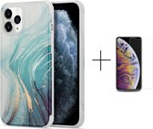 Luxe marmer hoesje voor Apple iPhone 12 Pro Max | Marmerprint | Back Cover + 1x screen protector