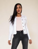 Jeans jasje, spijkerjasje kort model, kleur wit, XXL ( maten S t/m | bol.com