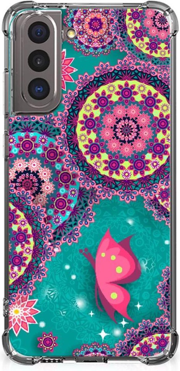 Back Cover voor Samsung Galaxy S21 Back Cover Cirkels en Vlinders