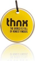 Étiquette THNX - Code QR sécurisé - Bagage / Étiquette de bagage / Porte-clés - Taille M - Jaune