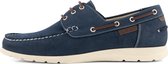 Travelin Seaport - Heren Instappers - Leren Moccasins met veter - Blauw - Maat 40