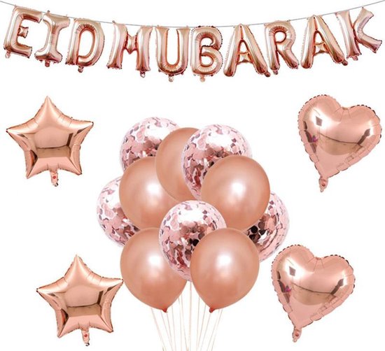 GBG Eid decoratie - Eid Mubarak - Ramadan Feestdecoratie - Papieren Confetti - Ramadan Decoratie - Eid-al Fitr - Rosé