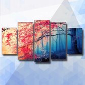 Diamond Painting Pakket Bloesem Boom in Bos 5-luik - vierkante steentjes