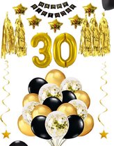30 jaar verjaardag feest pakket Versiering Ballonnen voor feest 30 jaar. Ballonnen slingers sterren opblaasbare cijfers 30