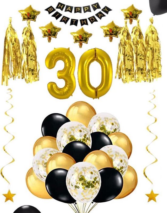 30 jaar verjaardag feest pakket Versiering Ballonnen voor feest 30 jaar.  Ballonnen... | bol.com