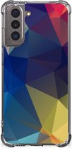 Telefoon Hoesje Samsung Galaxy S21 Hoesje maken met transparante rand Polygon Dark