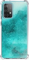 Telefoon Hoesje Geschikt voor Samsung Galaxy A52 4G/5G Case Anti-shock met transparante rand Painting Blue