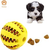 Honden Speelgoed - Hondenspeeltjes - Hondenbal - Hondenspeelgoed - Honden Speelgoed Intelligentie - Honden Bal - Snackbal Hond - Kauwspeelgoed Hond - Geel - 7 Cm