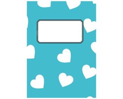 HappyBook - Notitieboek - A4 - Softcover - Hartjes - Blauw - Gelijnd - Lijntjes - Werk - Studie - Dagboek - School - Relatiegeschenk - Boekenlegger - Journal - Journalen - Dagboek schrijven - Herinneringen - Notebook - Schrijfblok - Notities - Plan