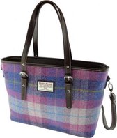 Glen Appin Harris Tweed Handtas Spey Paars met Roze - Made in Scotland