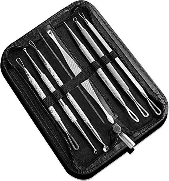 Foto: Blackhead remover 7 delige professionele zwartpunverwijder set blackhead set xl set mee eters whiteheads acne verwijde pori n 7 stuks zwartpunttrekkers pro line limited edition