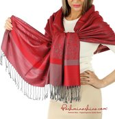 Pashmina Shine rode-rood-sjaal dames-grijs-sjaal heren-cashmere-zijde-omslagdoek-select deal