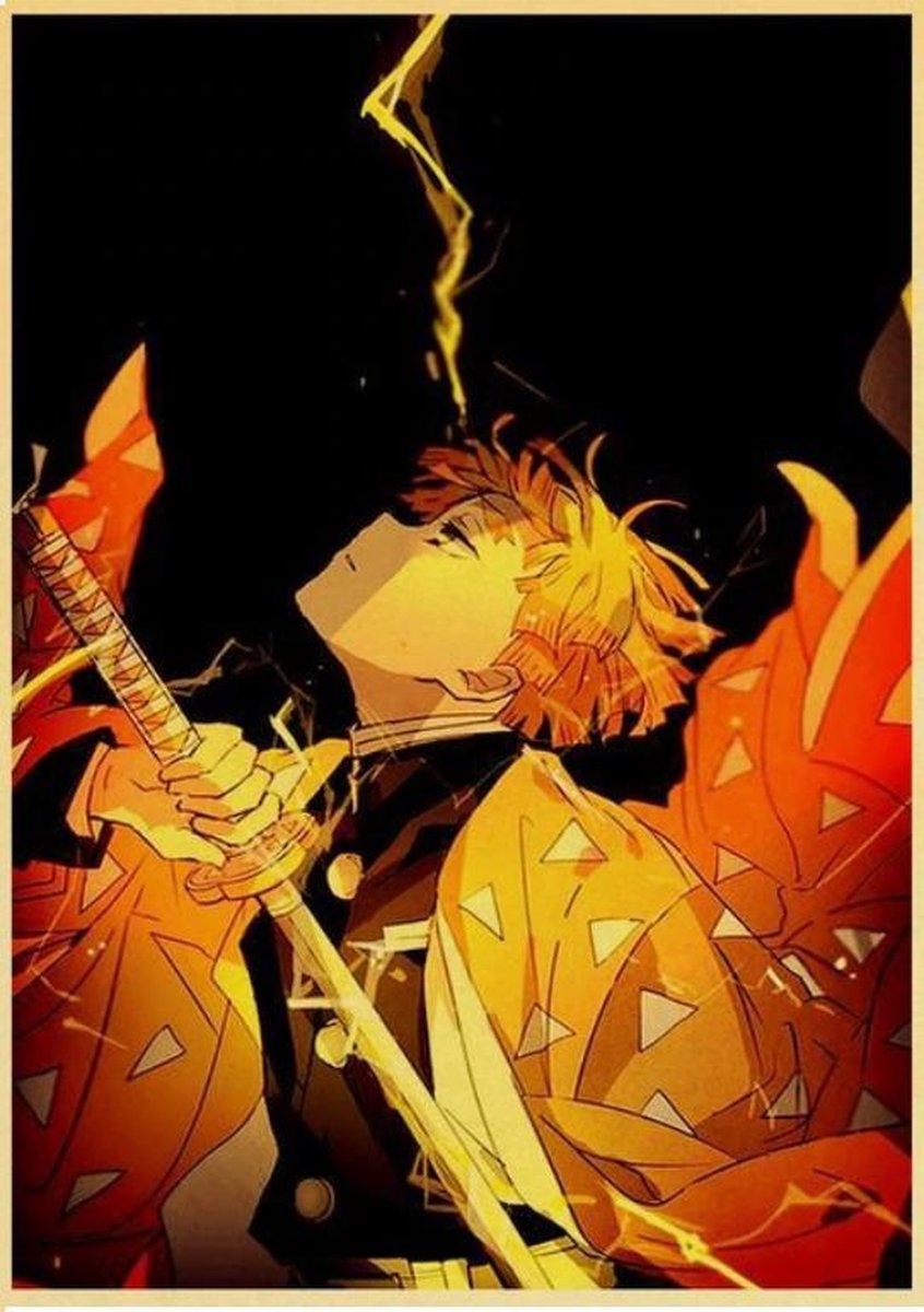 Kimetsu no Yaiba Demon Slayer Zenitsu Thunder Anime Manga Poster ...