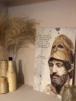 Pericles - Makkelijk ophangbare wanddecoratie- sticker/ magneet systeem - Metaal - 45x32cm - Antiquityclub