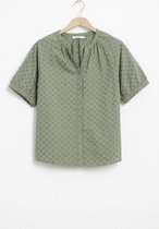 Sissy-Boy - Groen broderie anglaise blouse met ballon mouwen