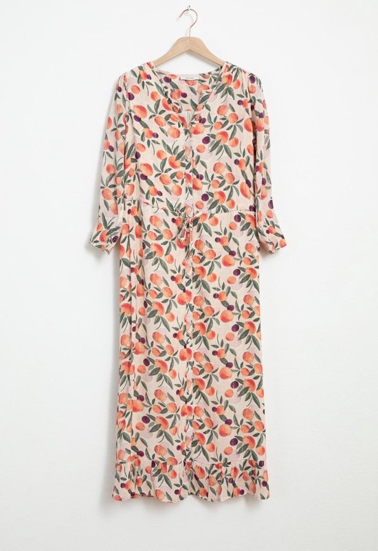 vacature hengel waarschijnlijk Sissy-Boy - Lichtroze maxi jurk met all over sinaasappel print en lurex |  bol.com