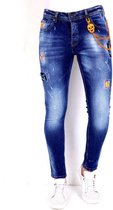 Exclusieve Broek met Verfspatten Heren - 1006 - Blauw