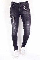 Exclusieve Slim Fit Jeans Stretch Heren - 1007- Zwart