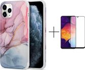 Luxe marmer hoesje voor Samsung Galaxy A50 | Marmerprint | Back Cover + 1x screen protector