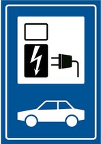 Pickup bord electrische auto oplaadpunt - oplaadstation blauw