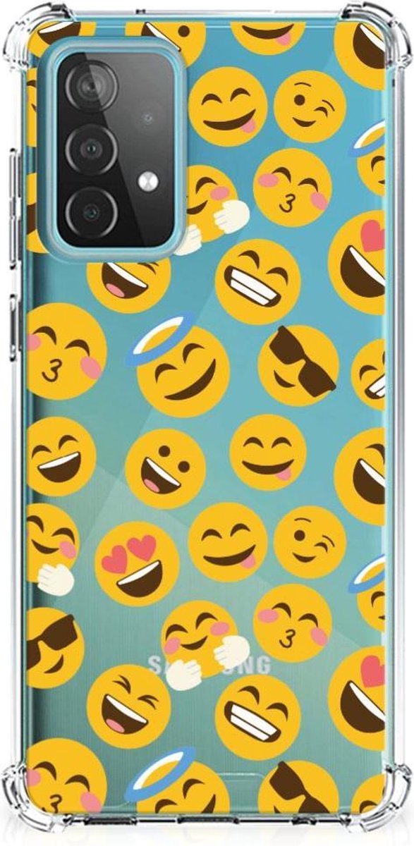 Samsung Galaxy A52 4G/5G Doorzichtige Silicone Hoesje Emoji