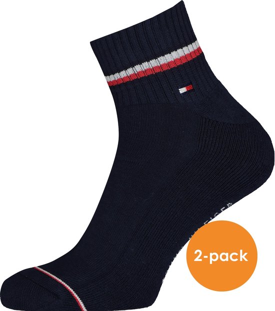 Tommy Hilfiger Iconic Quarter Socks (2-pack) - heren sneaker sportsokken  katoen -... | bol.com