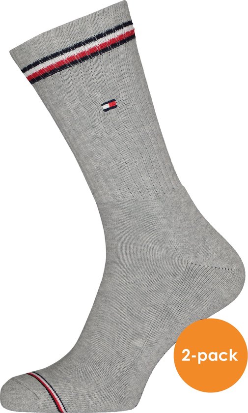 Tommy Hilfiger Iconic Sport Socks (2-pack) - heren sportsokken katoen -  grijs - Maat:... | bol.