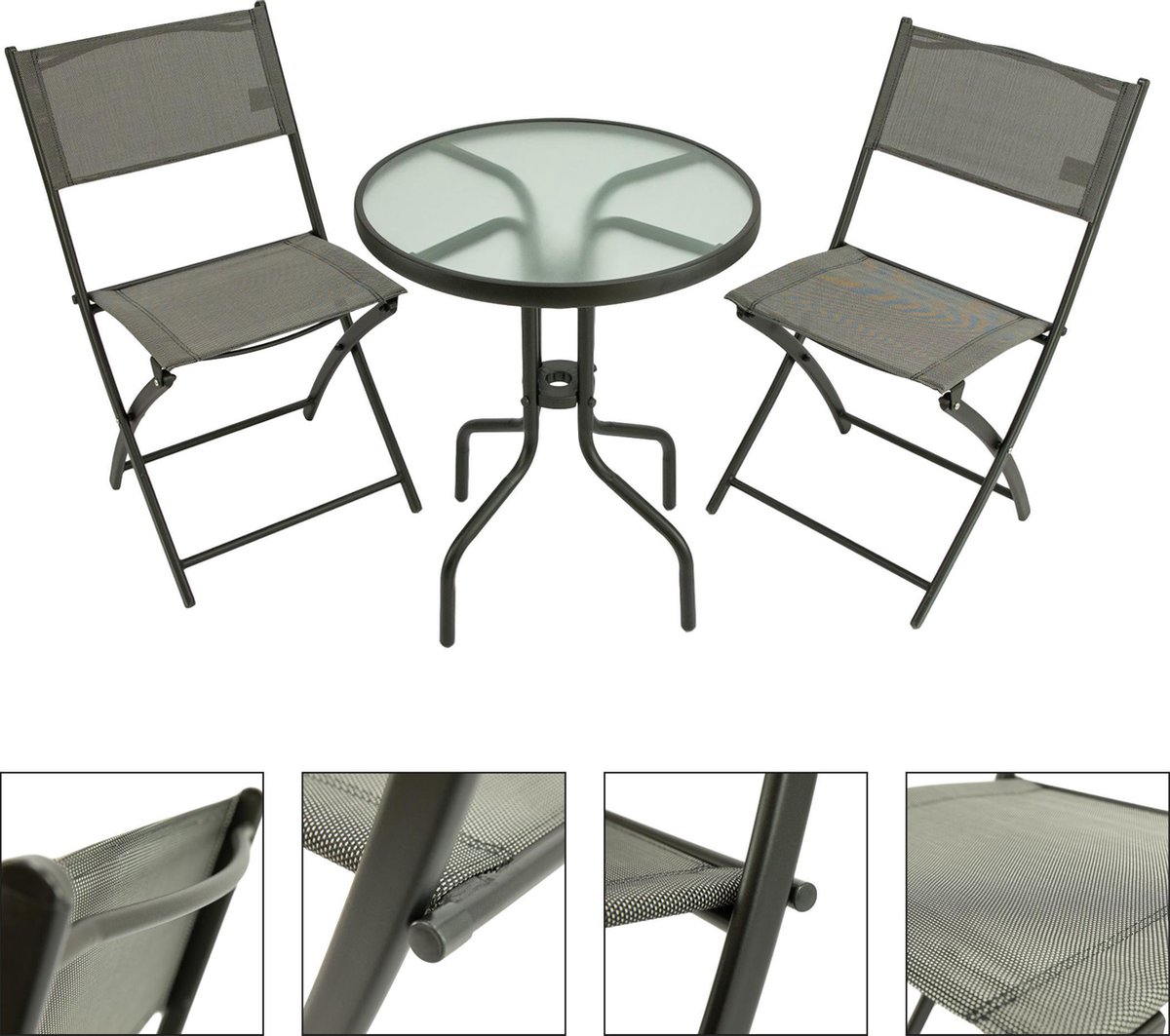 MaxxGarden Tuinset bistro set 2 inklapbare stoelen en