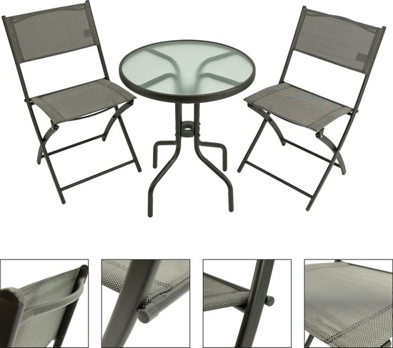 Demon Nadenkend machine MaxxGarden Tuinset - bistro set - 2 inklapbare stoelen en ronde tafel -  voor tuin,... | bol.com