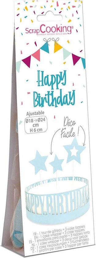 Scrapcooking Cake Topper Happy Birthday - Hout Koop Je Bij Happy...
