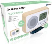 DUNLOP Wekkerradio FM - Dunlop Wekker | Digitaal Display | Inclusief Thermometer & Kalender | Wit