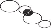 LED Plafondlamp - Nitron Rondy - 37W - Warm Wit 3000K - Dimbaar - Rond - Mat Zwart - Aluminium