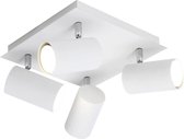 LED Plafondspot - Nitron Mary - GU10 Fitting - 4-lichts - Vierkant - Mat Wit - Aluminium